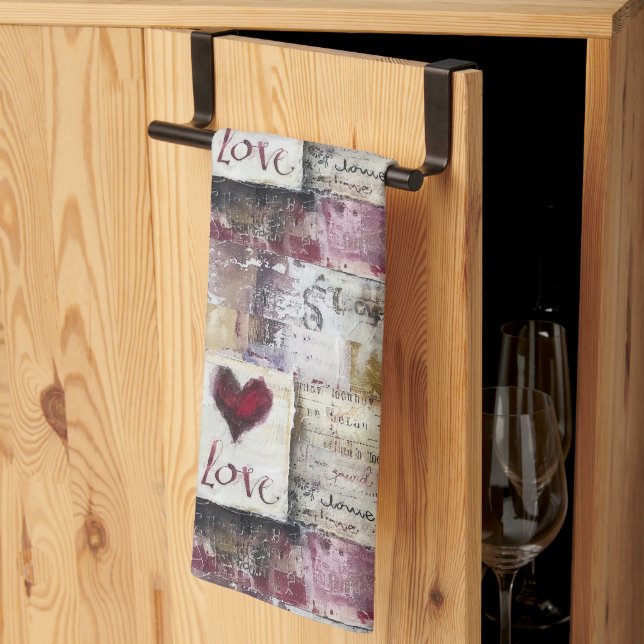 Utformning för Burgundi Valentiness Series 2 Kökshandduk (Thirds Fold)