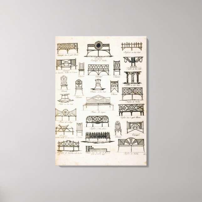 Utformning för trädgårdssäten, från "En doktor-kom Canvastryck (Framsida)