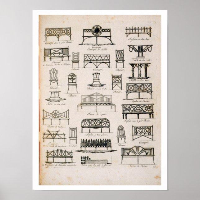 Utformning för trädgårdssäten, från "En doktor-kom Poster (Framsidan)