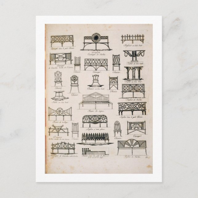 Utformning för trädgårdssäten, från "En doktor-kom Vykort (Framsida)