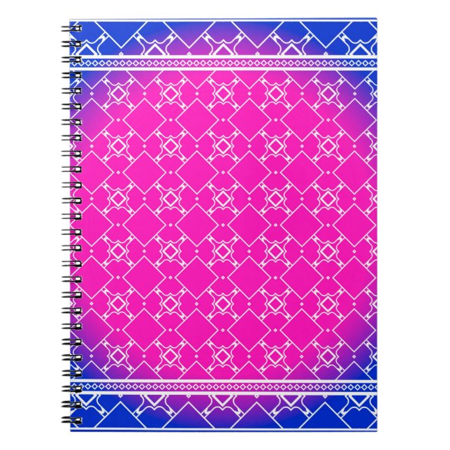 Utformning med abstrakt hand plockade geometriska  anteckningsbok (Framsidan)