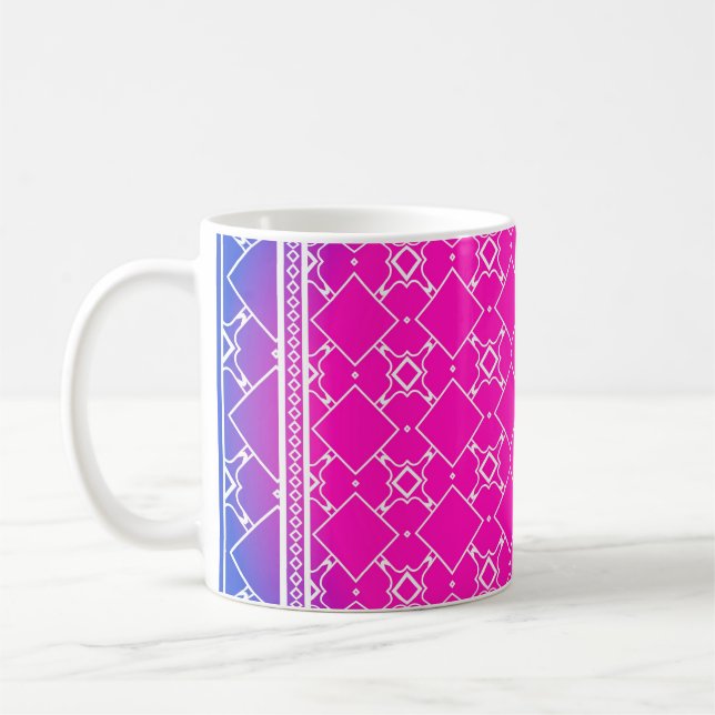 Utformning med abstrakt hand plockade geometriska  kaffemugg (Vänster)