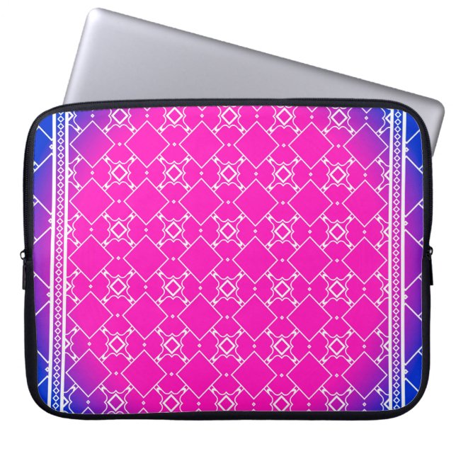 Utformning med abstrakt hand plockade geometriska  laptop fodral (Framsidan)