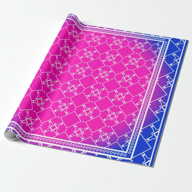 Utformning med abstrakt hand plockade geometriska  presentpapper (Utrullad)