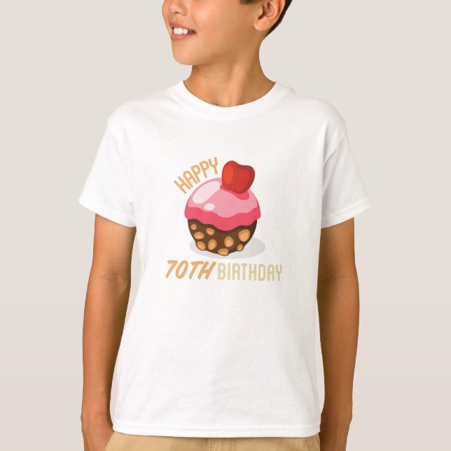Utformning med chokladkaka på 70 år t shirt (Framsida)