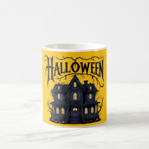Utformningar för Halloween med stängda hus Mugg