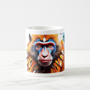 Utformningen av Cute Monkey Mosaic Fantasy Mugg. Kaffemugg
