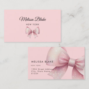 utformningen av faux glitter rosa båge visitkort