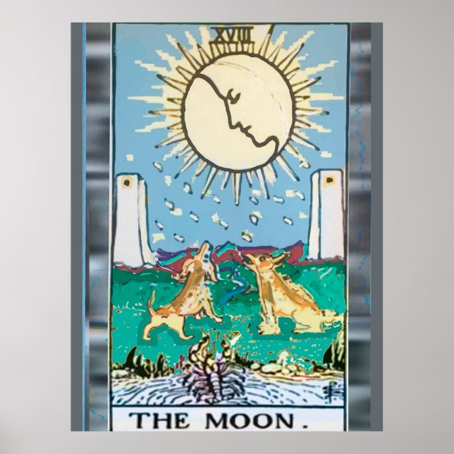 Utformningen av Måne-Tarot Card Poster (Framsidan)