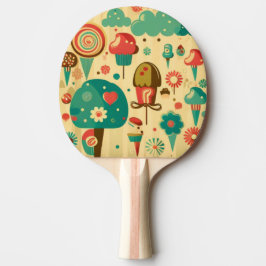 Utformningsbarn för Cute retro-vintage Ping Pong P Pingisracket