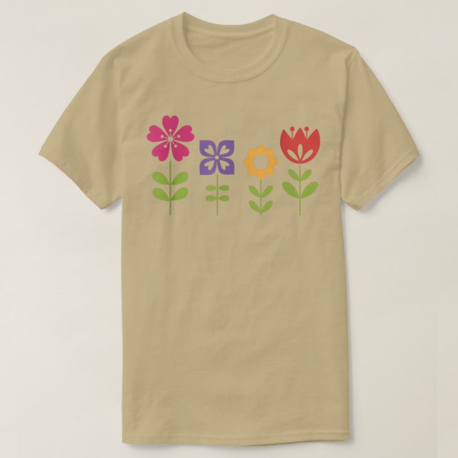 Utformningsblommor för färgstark dekorativ Blommig T Shirt (Design framsida)