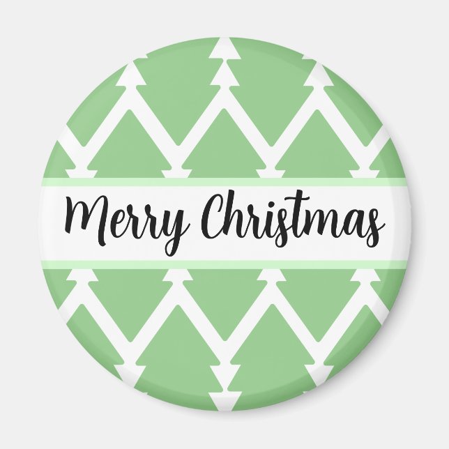 Utformningsutkast för Cute God jul Träd Ljust grön Magnet (Framsidan)