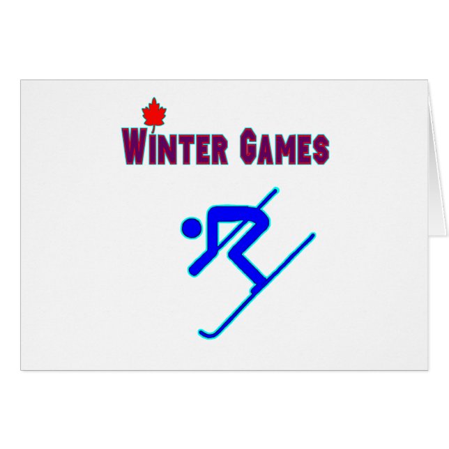 Utförsåkning Hälsningskort (Framsidan Horizontal)