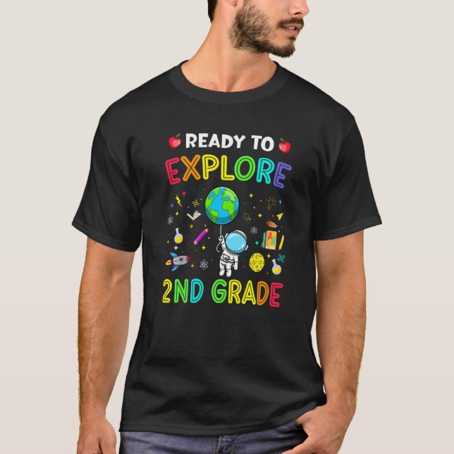 Utforska 2:a Klass Back to school Astronaut Space  T Shirt (Framsida)