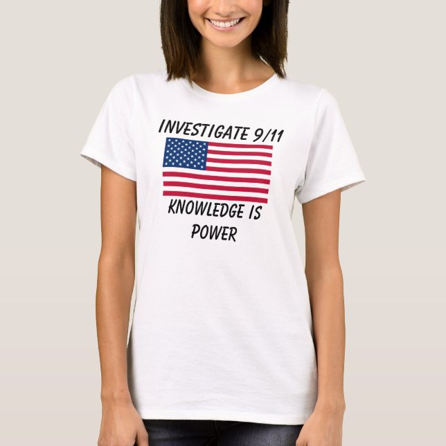 Utforska 9/11 - USA flagga - dambaby - docka Tee (Framsida)