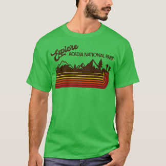 Utforska Acadia National Park Retro 70 s80 Rand T Shirt