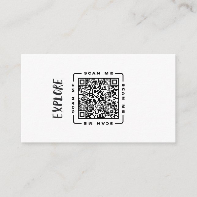 Utforska  | Anpassningsbar QR-kod & logotypmall Visitkort (Framsida)
