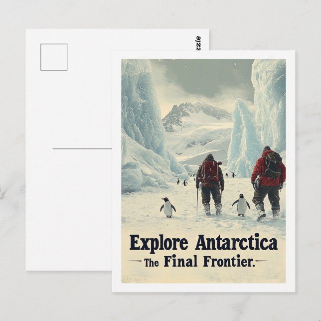 Utforska Antarctica Berömd Travel Ställe Vykort (Fram/baksida)