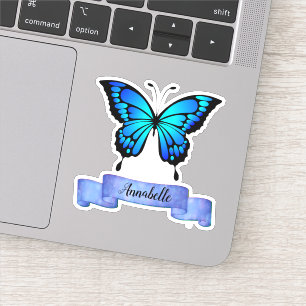 Utforska Aqua Butterfly-design - din egen Klistermärken