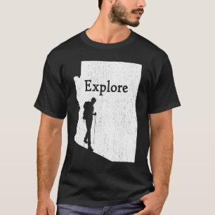 Utforska Arizona, delstaten Karta, bergsbergartity T Shirt