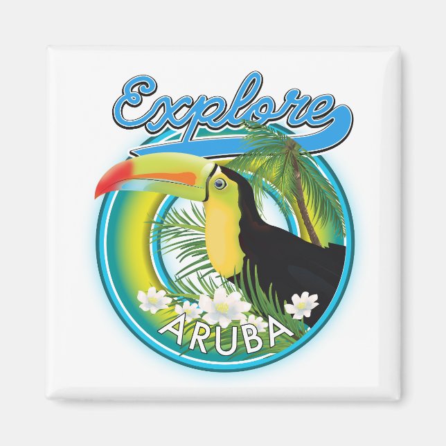 Utforska Aruba reslogotyp Magnet (Framsidan)