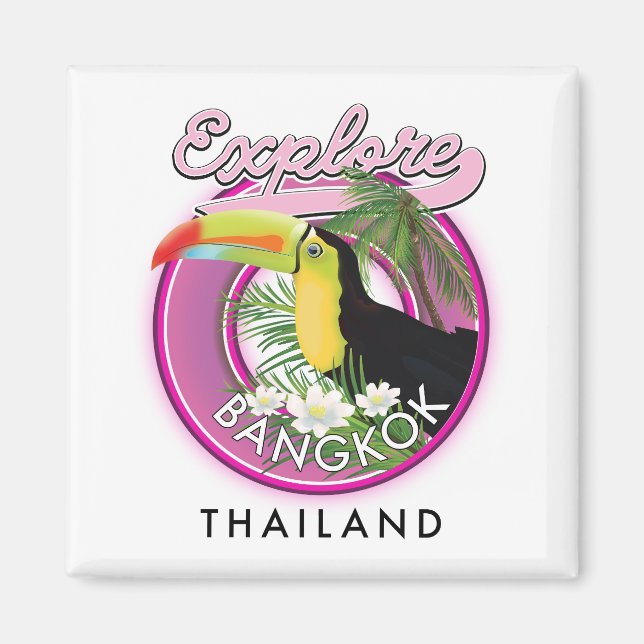 utforska Bangkok indonesien reslogotyp Magnet (Framsidan)