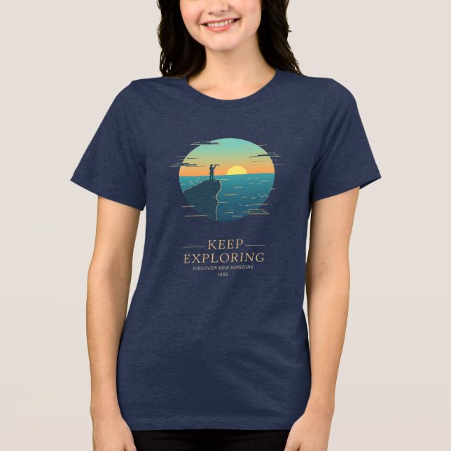 Utforska behålla - Upptäck nya vågrät T Shirt (Framsida)