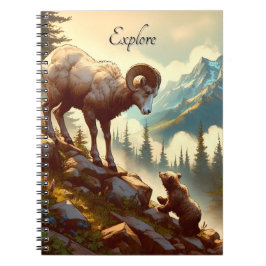 Utforska Bighorn Sheep Grizzly Unge Mountain Anteckningsbok