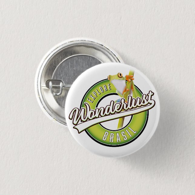 utforska brasil wonderlust  knapp (Framsida & baksida)