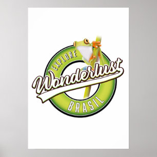 utforska brasilien wanderlust  bilmagnet poster