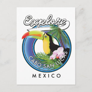 utforska cabo san lucas mexiko reseskylt vykort