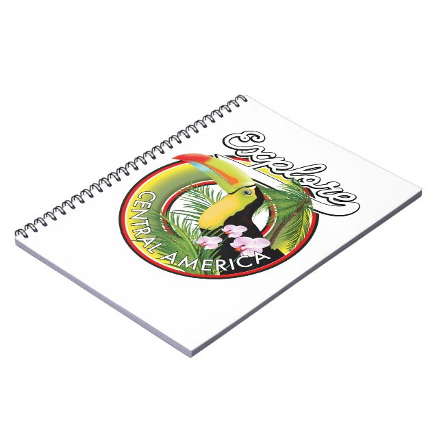 Utforska Centralamerika logotyp. Anteckningsbok (Vänstra Sidan)