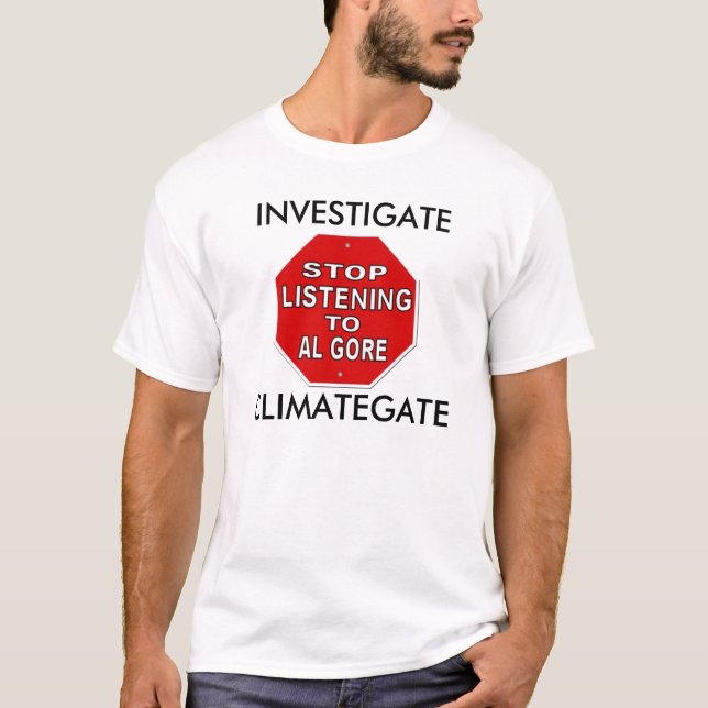 Utforska ClimateGate - Hoax för global värme Tee Shirt (Framsida)