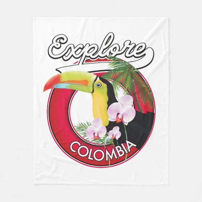 Utforska Colombia retro logotyp Fleecefilt (Framsidan)