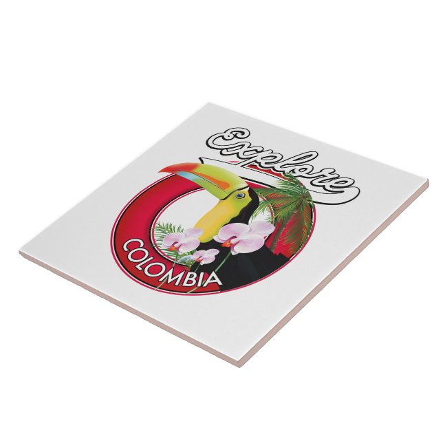 Utforska Colombia retro logotyp Kakelplatta (Sidan)