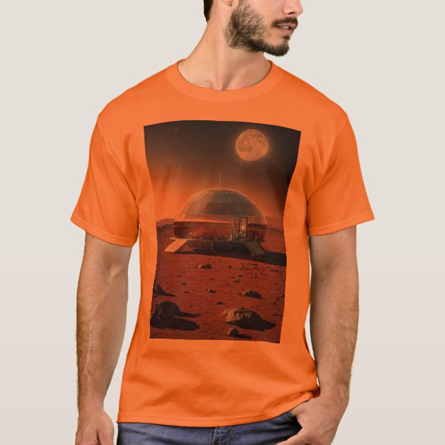 "Utforska Cosmos i Stil: Måne och Planet T-Sh T Shirt (Framsida)