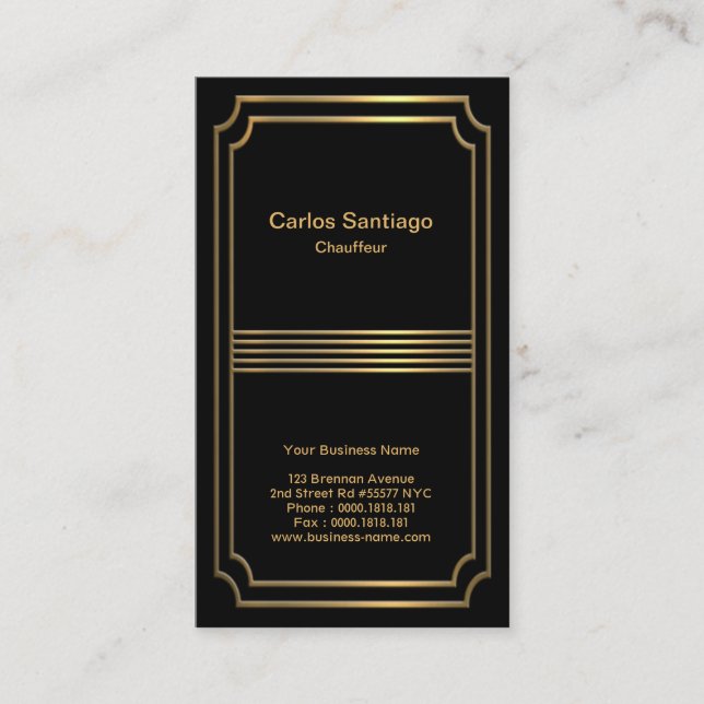 Utforska den moderna chauffören Guld Bild Visitkort (Framsida)