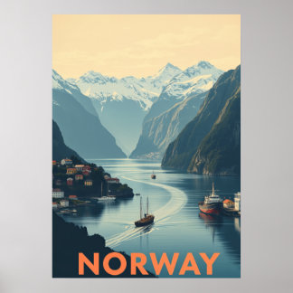 Utforska den vetenskapliga skönheten i Norge Trave Poster