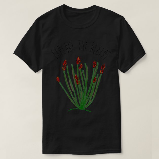 Utforska Desert Ocotillo Cactus Succulent Mojav T Shirt (Design framsida)