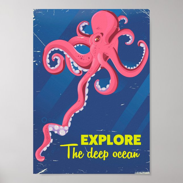 Utforska det djupa havet poster (Framsidan)