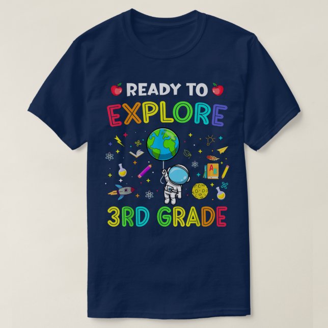 Utforska det tredje Klass-Back to school astronaut T Shirt (Design framsida)