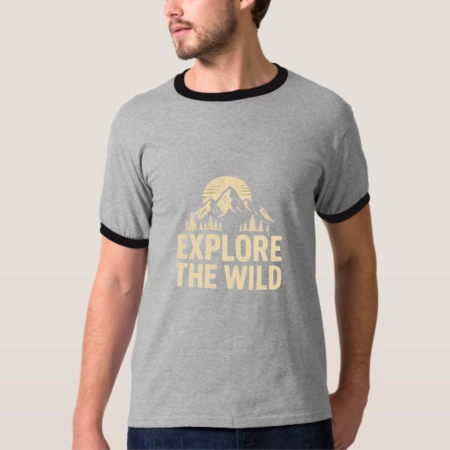 Utforska det vilda | Vintage-äventyrsdesign T Shirt (Framsida)