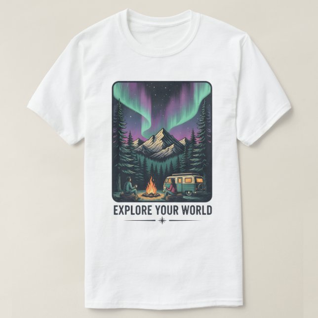 Utforska din värld Äventyr T Shirt (Design framsida)