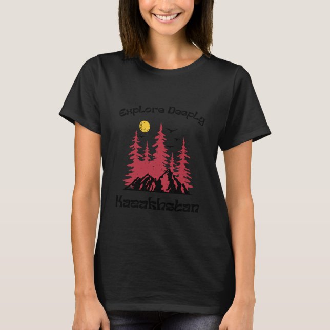 Utforska Djupt Kazakstan Semester Utomhus T Shirt (Framsida)