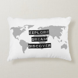 Utforska Dream Discover Quote Pillow Prydnadskudde