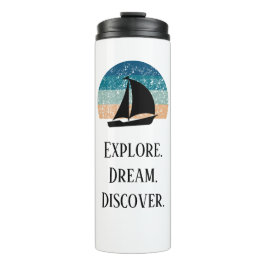 Utforska. Dream. Upptäck. Travel Thermal Tumbler