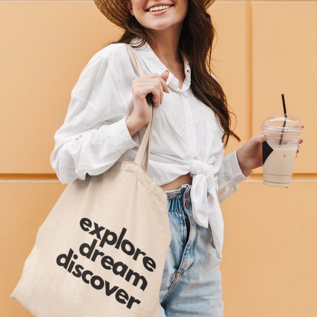 Utforska Dröm Upptäck Äventyrlig Resenärsgåva Tygkasse (Make it yours now and carry inspiration wherever you go!)