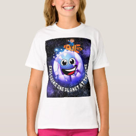 Utforska en planet i taget . pojke i en raket t shirt