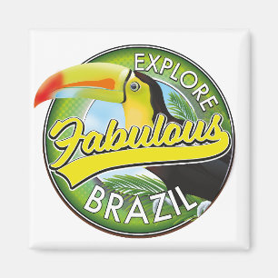 Utforska Fabulous Brasilien-Logotypen Magnet