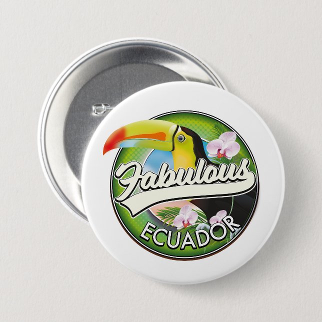 Utforska fantastisk Ecuadors logotyp Knapp (Framsida & baksida)